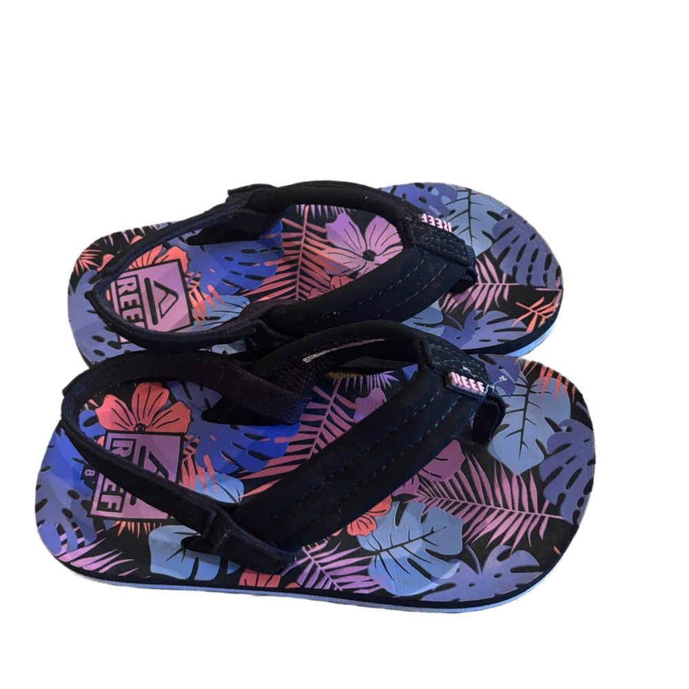 Reef Kids' Tropical Blue and Pink Sandals